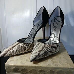 Sam Edelman Women's Snakeskin Black Heels